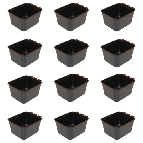 Cage Cups 12pk Black 1 Pint/16 fl oz Hanging Feed & Water Cups Poultry