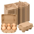 Large Egg Cartons 6 Count, 50 Pack Cardboard Egg Cartons Cheap Bulk, Reusable Paper Egg Holder for Supermarkets Kitchen - size: 2x3