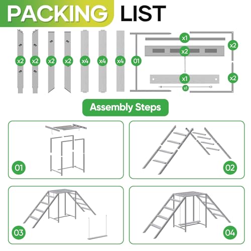 Chicken Coop Perches with Swing, Chicken Roosting Bars, Chicken Run Accessories Toy, Wooden Chicken Ladder for Pet's Healthy & Happy, Sturdy and Easy to Clean, Suitable for Backyard Farm,Gray
