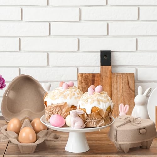 20Pcs Heart Shaped Eggs Cartons for Easter，3 Count Natural Paper Pulp Egg Tray with Jute Rope,Reusable Cardboard Holds 3 Eggs for Kitchen Holiday Gifts Market Farm