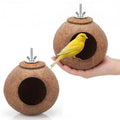 2 Pcs Natural Coconut Shell Bird Nest House Bed Breeding Nesting Anti-Pecking Bite Parakeet Hide Breeding Hut Bird Cage Accessories for Hamster Birds Parrot Budgie Lovebird Canary Finch