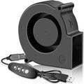 GDSTIME 75mm x 30mm 5V USB Blower Fan with 3 Speed Controller DC Brushless | 7530, Small Turbine Centrifugal Fans, for NAS, Helmet, Vivarium, Laptop, Amplifier, Raspberry Pi Cooling Ventilation - size: 75mm x 30mm