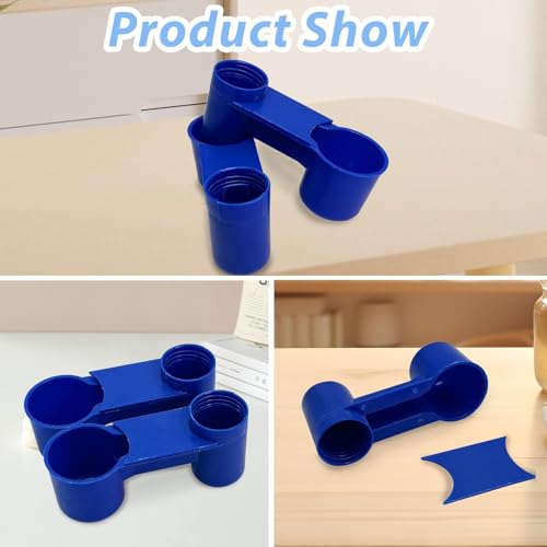 kathson 20 Pcs Bird Drinker Feeder Plastic Soda Pop Water Bottle Cup Ideal for Chicken Pigeons Birds Feeder Trough Animal Feeding Accessories (Blue) - color: Blue