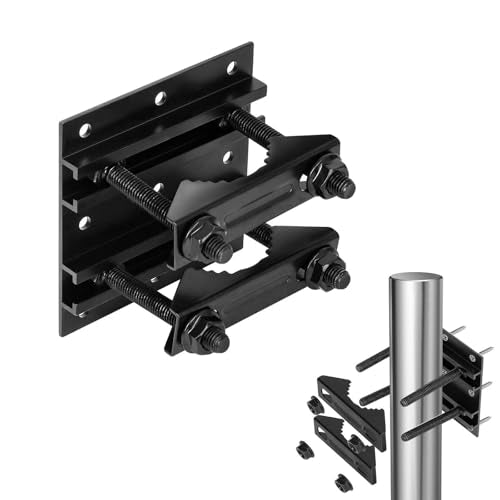 Post Tubes Mounting Bracket, 1-Pack Adjustable Solar Mounting Bracket Fence Hook Compatible with Round, Square, T-Posts, Irregularly Shaped Pipes (Max. 1-3/4" Width)