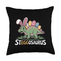 Easter Steggosaurus Cute Kid's Dinosaur Easter Egg Scales Throw Pillow - size: 18x18