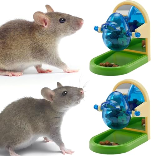 2Pcs Rat Enrichment Foraging Toy, Intelligent Treat Dispensing Puzzle | Interactive Puzzle Design Inspires Natural Foraging Instincts, Slows Feeding Speed to Relieve Boredom and Anxiety for Rats - style: 2Pcs