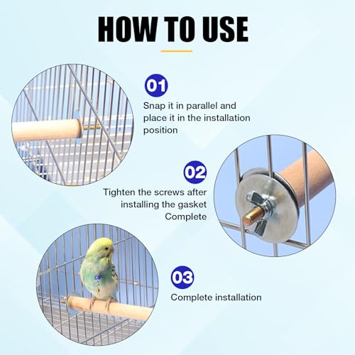 5Pcs Wood Bird Perch Stand Set – 10-30 cm Parrot Cage Stick Natural Branch for Cockatiels Parakeet, Climbing Rod Paw Grinding Toy
