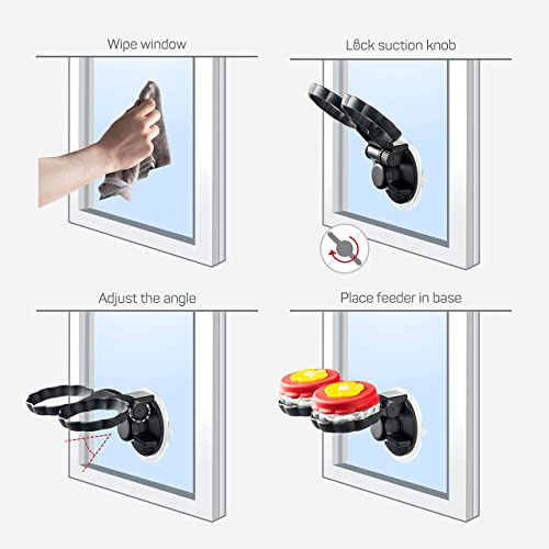 Handheld Small Glass Hummingbird Feeders (Set of 4) with Window Suction Mount Base - Window/Handheld or Tabletop Mini Hummingbird Feeders for Outdoors - style: 4 Hand Feeders + suction cup