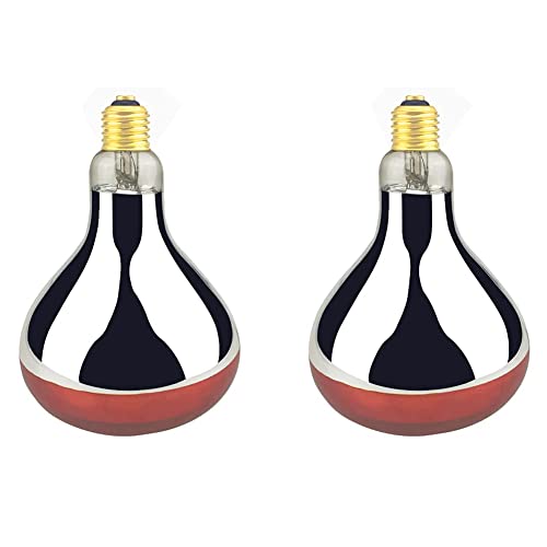 Heat Lamp Bulb R115 250 Watt 2 Pack Infrared Glass Lamp Bulb for Food Service, Brooder Bulb, Chicks, Pet, Bathroom, Light Therapy, Reptiles and Amphibian Use E26 Base - style: R115/250W