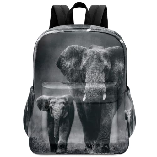 Fustylead Elephant and Baby Elephant Backpack School Laptop Bag Bookbag for Boys Girls Students Daypack Picnic Travel - color: Elephant