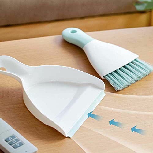 Dust pan Broom Brush Dustpan - Small Broom and Dustpan Set,Mini Broom and Dustpan,Small Dustpan and Brush Set for Home Cleaning, Sofa, Desk, Guinea Pig Cage, Cat Litter etc.（Light Blue） - color: Light Blue, size: 1 Set