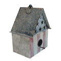 Rustic Vintage Metal Garden Birdhouse American Flag Design Single Roof Hanging Bird House for Outside