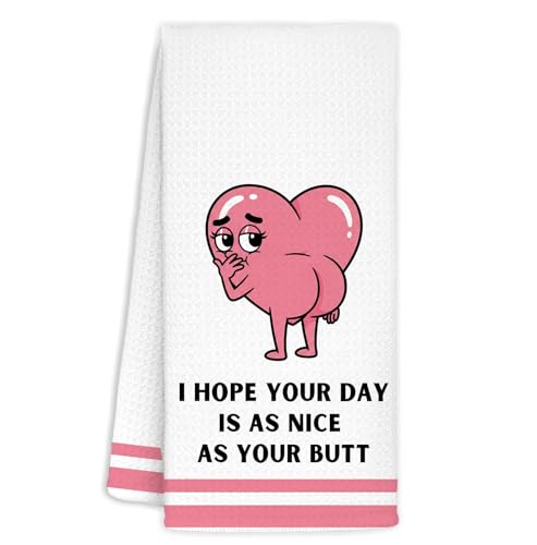 Funny Pink Bathroom Hand Towel Decorative 16x24,I Hope Your Day is As Nice As Your Butt Towels Decor,Boyfriend Girlfriend Gifts Towel Wife Husband Gifts - color: Funny-pink