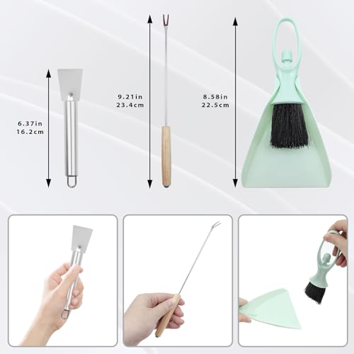 6 Pack Cage Cleaner Brush Tools Set, Parakeet Cage Accessories, Bird Poop Remover, Cleaning Tools with Plastic and Stainless Steel, Bird Cage Accessories