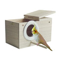 Parakeet Nesting Box Transparent Bird Nest Breeding Box with Perch | 7.87 X 4.72 X 4.72 inch Parrot Mating Box Wood Bird House Aviary for cage - size: 7.87 X 4.72 X 4.72 INCH