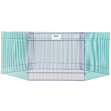 MidWest Homes for Pets Small Animal Pet Playpen/Exercise Pen, Blue and Green,1 Count (Pack of 1), Small Animal Playpen. - color: Playpen, size: 32"L x 32"W x 15"H