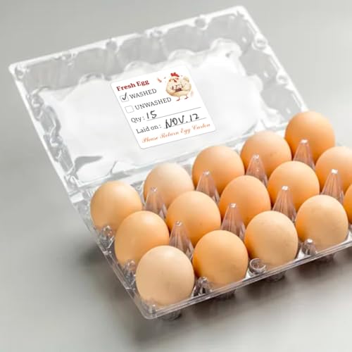 320 Pcs Egg Carton Labels, 2 Inch Square Farm Fresh Lain on Sticker PET Adhesive Egg Packaging Sticker for Box Container Carton Farm Supplies - color: Laid on Date