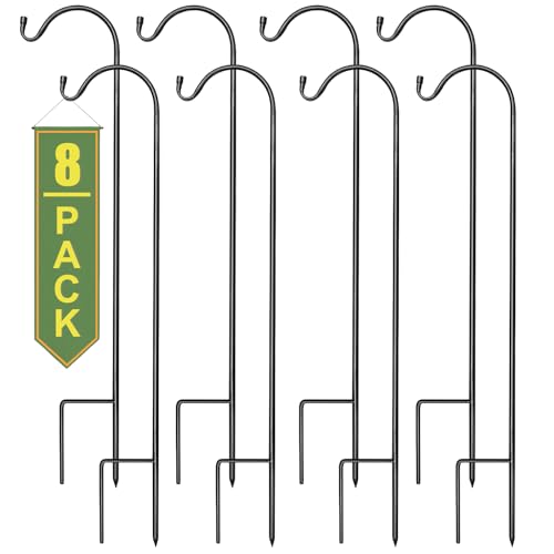 Sorbus Shepherds Hooks for Outdoor - Set of 8 Extendable Garden Planter Stakes for Bird Feeders, Outdoor Décor, Plants, Lights, Lanterns, Flower Baskets, and More! Heavy Duty - Up to 6.5 Lbs. (8 Pack) - size: 8 Pack