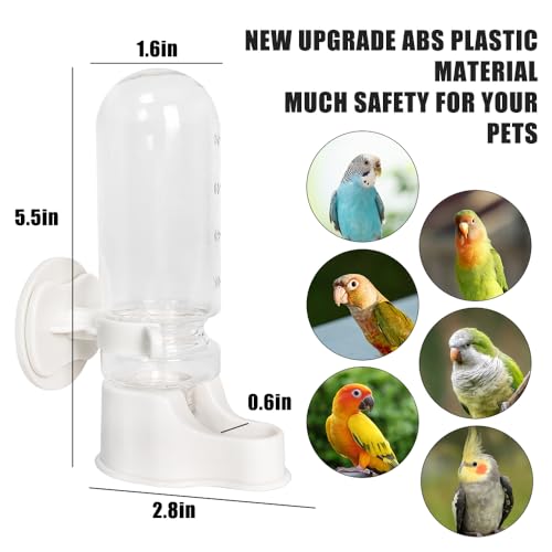 Automatic Pet Bird Water Feeder, Bird Water Dispenser for Cage, Bird Cage Suspended Automatic Water Dispenser, Bird Feeders for Parakeet Budgie Cockatiel Lovebirds Canary Finch (110ml) - size: 110ml