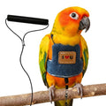 Bird Harness Leash, Adjustable Self-Adhesive Vest Birds Harness with 360° Swivel Clasp, Reusable Bird Flight Cloth for Outdoor Walking Training Anti-Escape - size: L