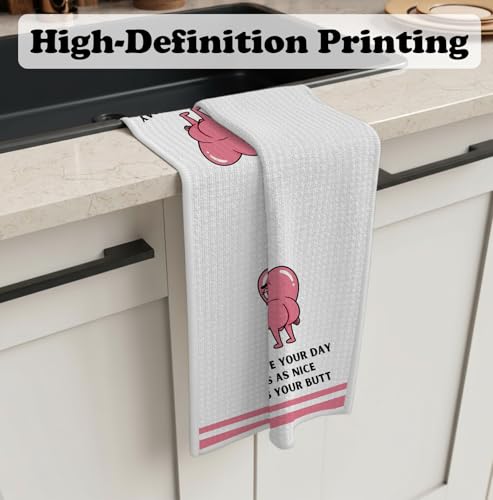 Funny Pink Bathroom Hand Towel Decorative 16x24,I Hope Your Day is As Nice As Your Butt Towels Decor,Boyfriend Girlfriend Gifts Towel Wife Husband Gifts - color: Funny-pink