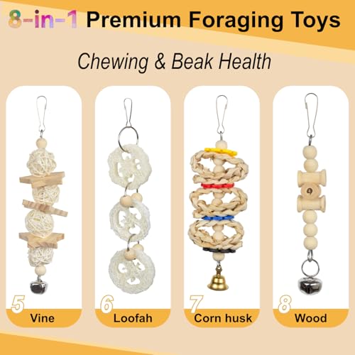 Bird Parrot Swing Toys Chewing Standing Hanging Perch Hammock Climbing Ladder for Cockatiel Parakeet