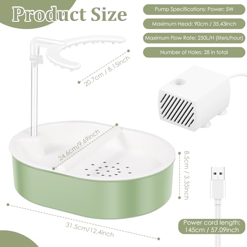 Electric Parakeet Bird Bath for Cage Indoor, Bird Shower Bath Large Capacity Circulating Water USB Electric Circulating Water Bird Bathtub for Lovebirds, Cockatiels, Finches, Conure & Budgies