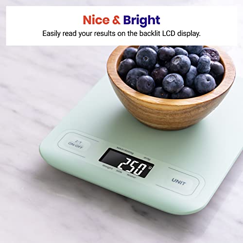 Etekcity Food Kitchen Scale, Digital Grams and Ounces, Medium | Tare function, ideal for baking, weight loss, keto, meal prep, packages, liquids and jewelry, Green - color: Mint Green