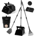 Stainless Steel Dog Pooper Scooper,40" Long Handle Swivel Bin, Rake and Spade,20 Waste Bags & Hook - Heavy Duty Portable Metal Poop Scooper for Large,Medium and Small Dogs