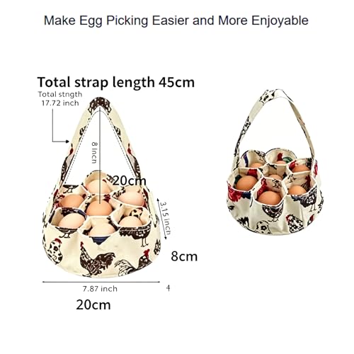 11 Pocket Egg Collecting Apron with 7 Pocket Egg Gathering Basket,chicken egg apron for collecting eggs Poultry Egg Collection Set