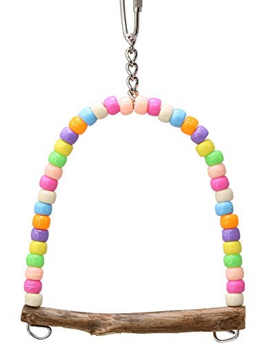 940 Tiny Pastel Swing Parrot Bird Toy Finch Parrotlet Cages Parrot Cage Parakeet Cockatiel Budgie Perch - color: Small Bead Swing