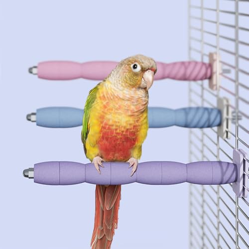 Parrot Perch Birds Nail File Perch Abrasive Surface Ceramic Paw Grinding Stick – Bird Nail File – for Parrots, Budgies, Parakeets, and Cockatiels Bird Cage Accessory (Purple, 7.8Inch) - color: Purple