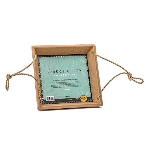 Birds Choice SCHPF100 Hanging Tray Bird Feeder, Spruce Creek Collection, Recycled Plastic,Natural Teak | Recycled Plastic Platform, Open Design Welcomes a Variety of Wild Birds, Easy to Fill and Clean - color: Natural Teak