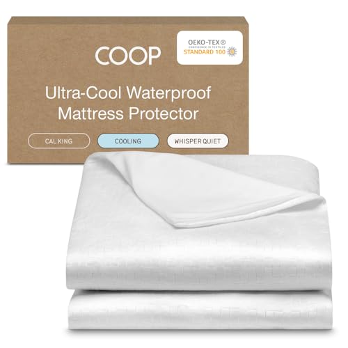 Coop Home Goods Ultra-Cool Waterproof Mattress Protector, Cal King, Cooling Mattress Protector, Machine Washable Cooling Bed Cover, Whisper Quiet Waterproof Bed Cover, Cal King (72x84) - size: California King, style: Ultra-Cool