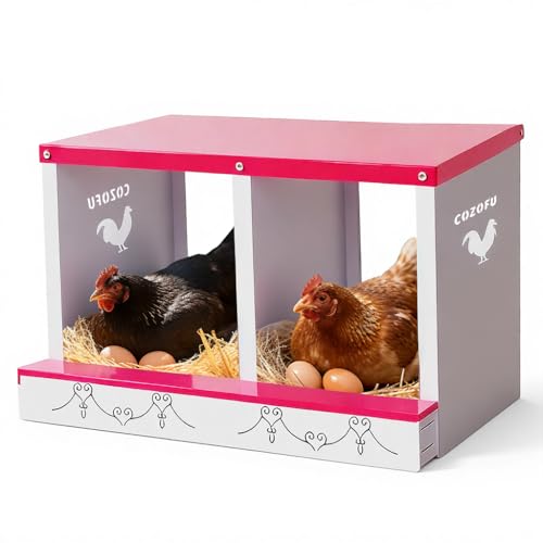 Chicken Nesting Boxes Rollout Egg Laying Collection 2Compartment Red - color: Red, size: 2 HOLE
