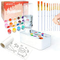 Paint Brush Cleaner Tool,Painting Running Water Circulation Art Supplies,with Brushes,Colors Paint,Watercolor Paper,Paint Station Creative Gift for Kids Girls Adult Artist Beginners (White) - color: White