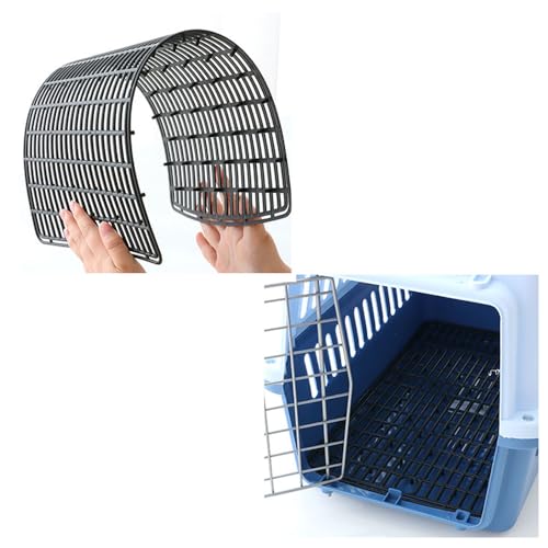 Plastic Mesh Tray for Dogs & Cats (2 Pack) – Anti-Leak Crate Floor Grid, Cage Liner for Travel Carriers, Breathable Hygienic Base, Cut-to-Size PP Plastic (Small Size 15.7x9.4 in) (2)