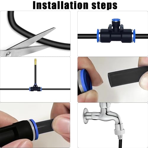 49.21Ft Drip Irrigation Kit System, 360° Bendable Garden Irrigation System | Adjustable Automatic Watering Misting System with 15 Nozzles for Greenhouse, Yard, Lawn, Plant , 5/16" Tubing - size: 49.21Ft