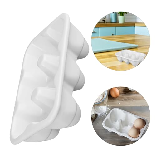 Cabilock Ceramic Egg Tray 6-Compartment Porcelain Egg Holder for Fridge Kitchen Storage and Cooking Organization 6.49X4.33X1.96In