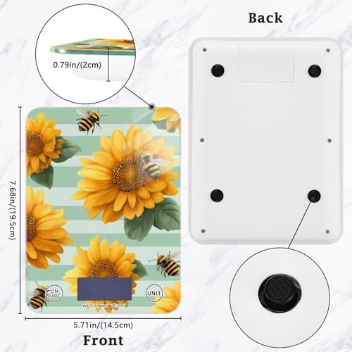 Food Scale Kitchen Scale Food Scales Digital Weight Grams and Ounces Small Electronic Food Scale for Baking Cooking Bee - color: Bee