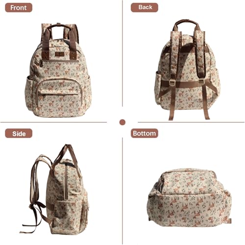 Diaper Bag Backpack Corduroy Multifunction Baby Fashion Travel Pack office Laptop Bag - color: Brown Fawn