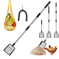 Chicken Poop Scooper Tool - Chicken Coop Cleaning Extendable & Detachable 3-in-1for Chicken Poop, and Wood Shavings | Ideal for Poultry | Perfect for Backyard Chicken Keepers and Farm Use (Black)
