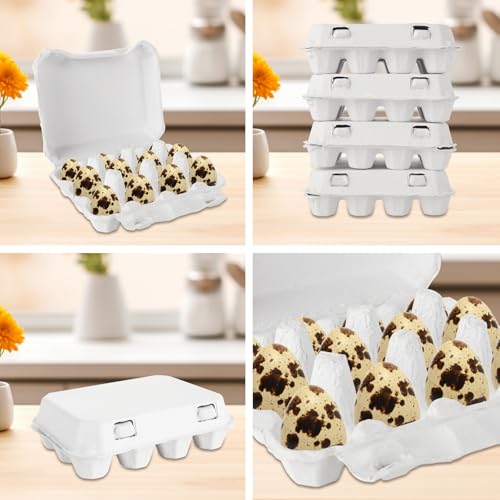 50 Pack Quail Egg Cartons, 3x4 Dozen Quail Egg Carton, Blank Natural Pulp Quail Eggs Container Holder Reusable for 12 Count Quail Egg Carton Storage Tray for Refrigerator