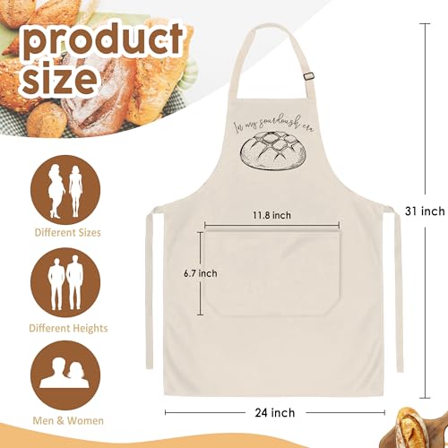 RYIGYWE In My Sourdough Era Apron for Women with Deep Pockets - Funny Bakers Apron, Unique Sourdough Gifts for Women & Bread Bakers, Adjustable Kitchen Apron for Mom, Mother’s Day Baking Gift - B07 - color: In My Sourdough Era 3