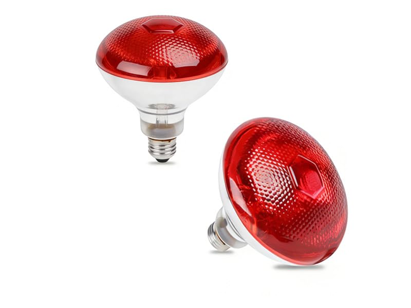 2 Pack 250W Chicken Heat Lamp Bulbs, Infrared Heat Lamp for Chickens, Heat Light Bulb for Brooder Coop, Food Service, Chicks, Pet, Reptile