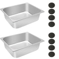 Dog Bowl Stainless Steel Water and Feed Dish with Non-Slip Pads (1.85Gal-2 Sets) - size: 1.85Gal-2 Sets