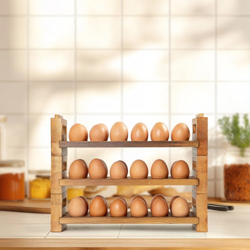 3-Tier Egg Holder Countertop, Egg Storage for Countertop Organizer | Holds 36 Eggs, Egg Storage Organizer, Fits Duck Eggs, Fits Turkey Eggs, Fits Chicken Eggs