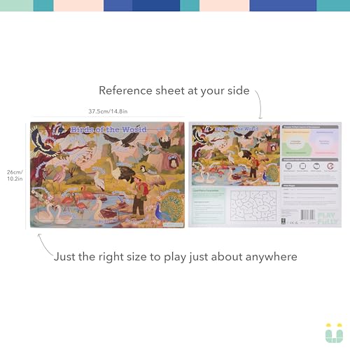 'Birds of the World' 25 Piece Puzzle with Frame for Kids Ages 3-5 | Lost Piece Guarantee | Unique Shapes | Child-Centric Design | Educational Toy for Cognitive Development, STEM, Fine Motor