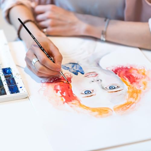 XDT#725 Micro Detail Artist Pin Point Painting Brush Set of 5 Piece #0000 Brushes Set, Acrylic Watercolor Oil, Fine Detailing Painting, Art, Scale Models, Easy Grip Handles - size: 5Pcs #0000