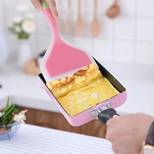 Silicone Pancakes Shovel Wide Spatula Turner, Soft Edge Turner - color: Green,pink